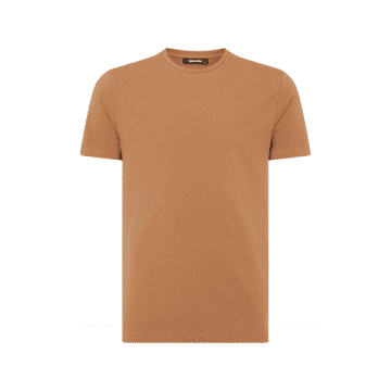 Remus Uomo Camel Basic Round Neck T Shirt