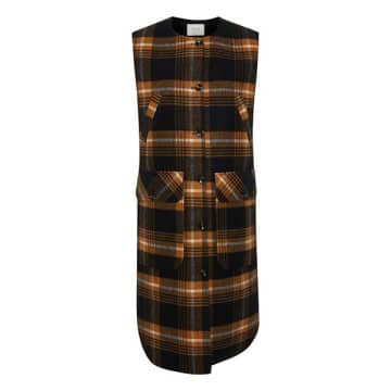 Pulz Jeans Black Check Pulz Molly Waistcoat