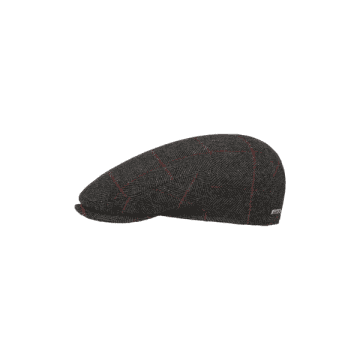 Stetson Grey And Black Bendner Driver Wool Flat Cap