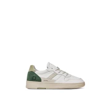 Date White And Green Court 2.0 Vintage Calf Sneaker