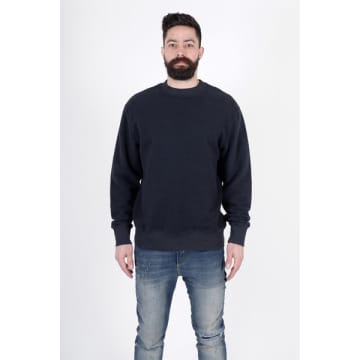 Shop Pt Torino Navy Textured Cotton Sweatshirt In Black