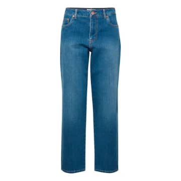 Pulz Jeans Pulz Lucy Mom Jeans In Medium Blue Denim
