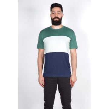 Daniele Fiesoli Green And Navy Block Striped T Shirt