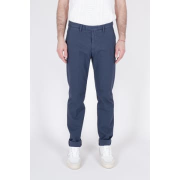 Shop Briglia 1949 Navy Slim Fit Cotton Chino Pant In Blue
