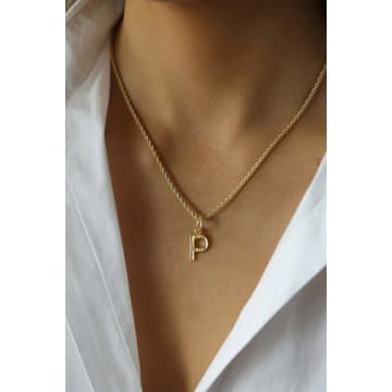 Tutti & Co Ne586g Initial Rope Chain Necklace P In Gold