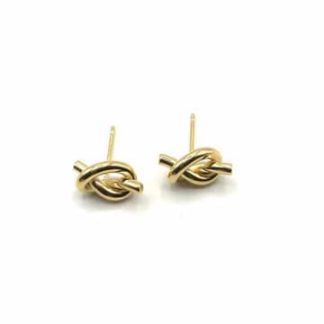 Sixton London Nker Nouveau Knot Earrings In Gold