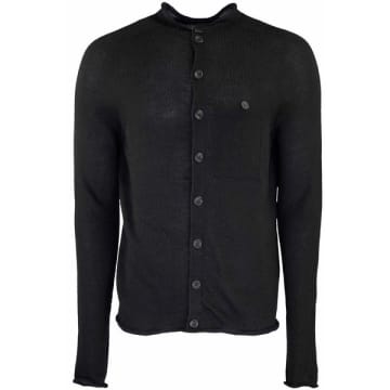 Hannes Roether Black Button Up Linen Cardigan