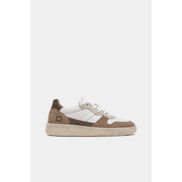 Date White And Mud Court 2.0 Vintage Calf Sneaker