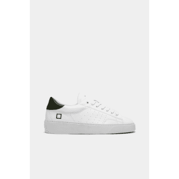 Date White And Green Levante Calf Trainers