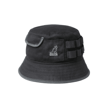 Kangol Black Waxed Utility Bucket Hat