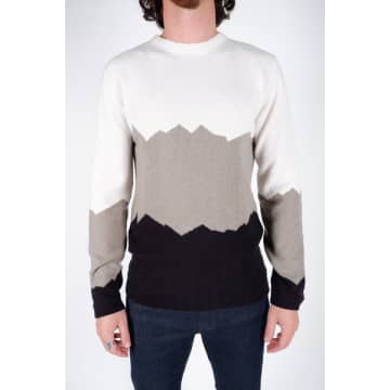 Daniele Fiesoli White And Black Peak Design Knitted Jumper