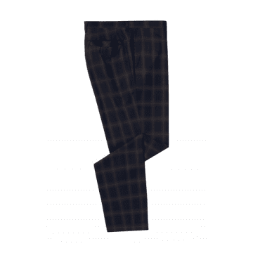 Remus Uomo Navy Check Trouser In Blue
