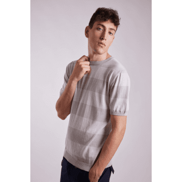 Daniele Fiesoli Beige And White Stripes Cotton T Shirt In Neturals