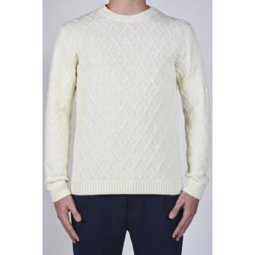 Daniele Fiesoli White Cable Round Neck Sweater