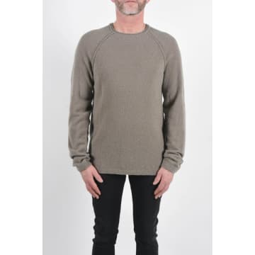Daniele Fiesoli Taupe Boiled Wool Round Neck Knit