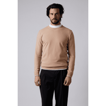 Daniele Fiesoli Beige Wool Round Neck Sweater In Neturals