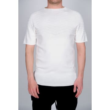 Daniele Fiesoli White Chevron Design Knit T Shirt
