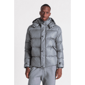 Antony Morato Grey Padded Tech Hooded Jacket