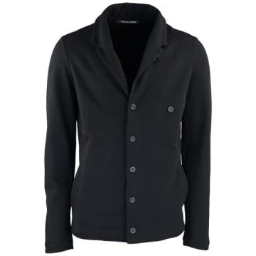 Hannes Roether Black Cotton Relaxed Fit Jersey Jacket