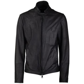 Hannes Roether Black Leather Nubuck Jacket