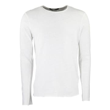 Hannes Roether White Linen Cotton Mix Long Sleeve T Shirt