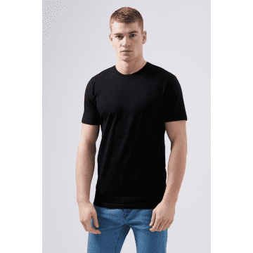 Remus Uomo Black Tapered Fit Cotton Stretch T Shirt