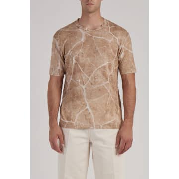 Daniele Fiesoli Sand Cracking Earth Printed Linen T Shirt In Neutrals