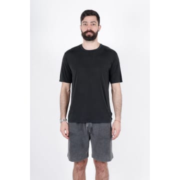 Daniele Fiesoli Black Cotton Silk Round Neck T Shirt