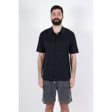 Daniele Fiesoli Black Cotton Silk Short Sleeve Shirt