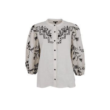 Black Colour Fiona Blouse In Natural/natural