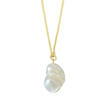 Window Dressing The Soul Wdts 925 Gold Snake Chain Faux Pearl Pendant