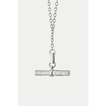 Daisy London Silver Treasures Oyster T-bar Necklace In Metallic