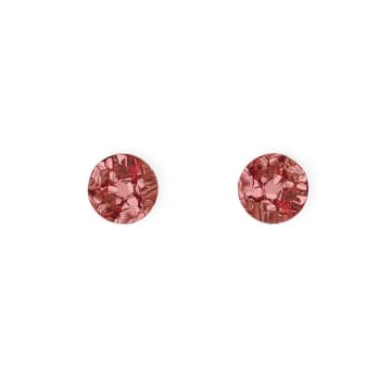 Natalie Owen Mini6 Mini Round Stud Earrings In Rose Gold Sparkle In Red