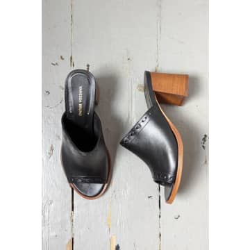 Vanessa Bruno Black Leather Open Mule Sandals