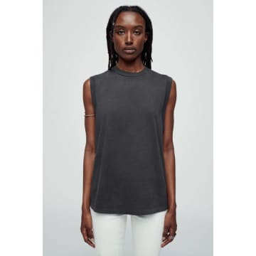 Re/done Hanes Oversized Washed Black Muscle Tank