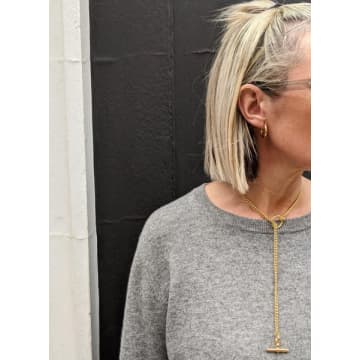 Tilly Sveaas Gold Curb Chain Lariat Necklace