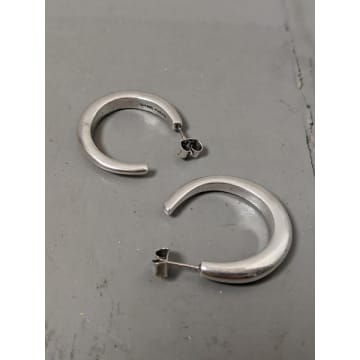 Marant Etoile Medium Silver Hoop Earrings In Metallic