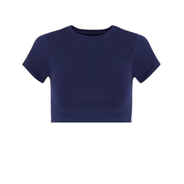 Prism Mindful Navy Cropped T-shirt In Blue