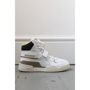 Marant Etoile Black And Yellow Alsee Leather Hi Top Sneakers