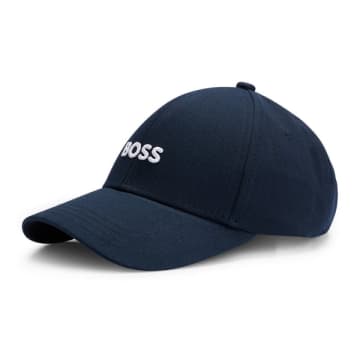 Hugo Boss Zed Embroidered Cotton Cap In Blue