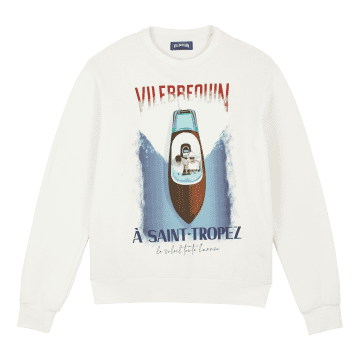 Shop Vilebrequin White Inboard Boat Printed Cotton Crewneck Sweatshirt