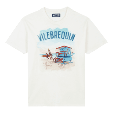 Shop Vilebrequin White Malibu Lifeguard Printed Cotton T Shirt