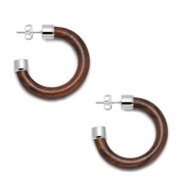 Necklaces Rosewood/silver Hoop Earrings In Metallic