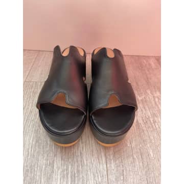 Donna Lei Black Cut Out Wedges