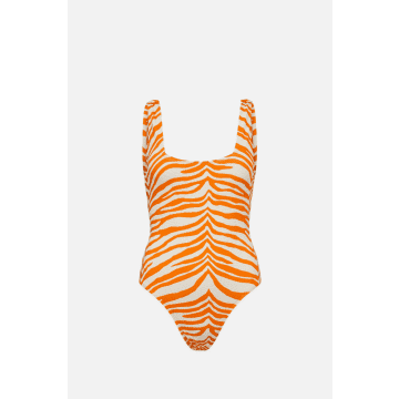 Becksondergaard Orange And White Zebra Ella Swimsuit