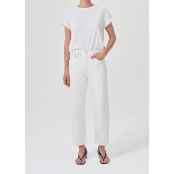 Agolde 90's Crop Mid Rise Jeans In White