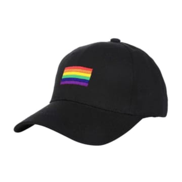 &quirky Gay Pride Rainbow Embroidered Flag Black Baseball Cap