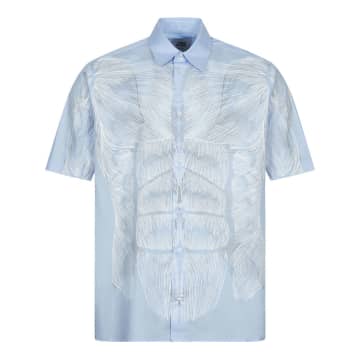 OPENING CEREMONY SKY BLUE / WHITE MUSCLE PRINT SHIRT
