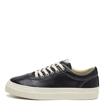 STEPNEY WORKERS CLUB BLACK AND ECRU DELLOW LEATHER TRAINERS