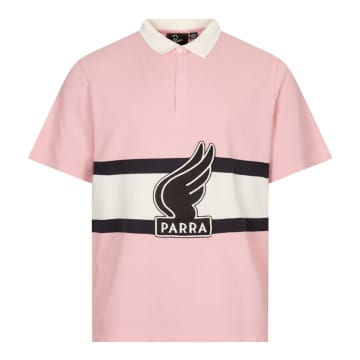 BY PARRA PINK WINGED LOGO POLO SHIRT